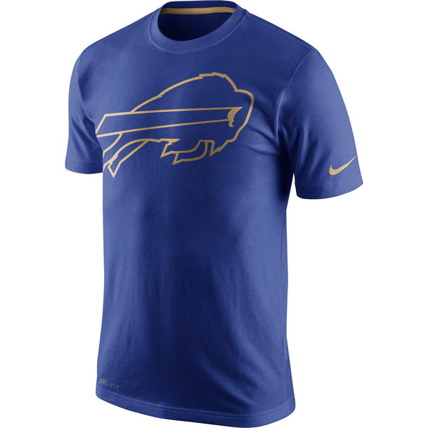 Men NFL Buffalo Bills Nike Royal Championship Drive Gold Collection Performance TShirt